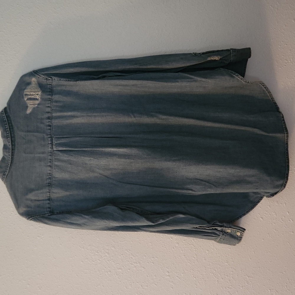 MOSSIMO SUPPLY CO: Distressed Denim Shirt - Picture 5 of 5